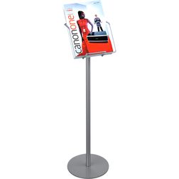 Brochurestander, A4, sølv