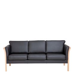 3 pers. sofa Newcastle lux, Læder sort