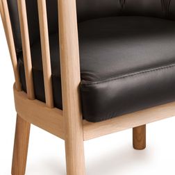 Lænestol Romsey, Eg, Dolaro læder sort