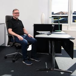Kontorstol ELC Excellence læder mørkegrå