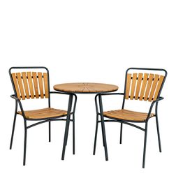 Rundt Udendørs Cafebord Cleveland teaktræ Ø70