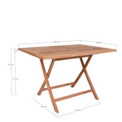 Udendørs Bord Oviedo teaktræ 80x120 cm