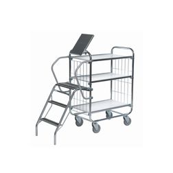 Hyldevogn fleksibel 3 hylder+stige 82 cm