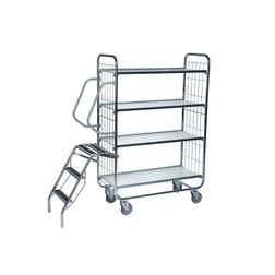 Hyldevogn fleksibel 4 hylder+stige 82 cm