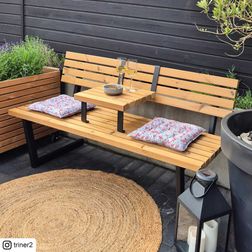 Udendørs bænk inkl. hængebord Relax, brun