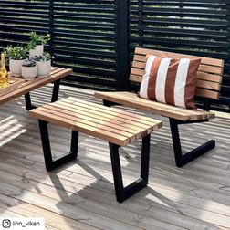Udendørs bænk/bord Siesta Living 75 cm, brun