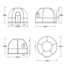 Igloo Kuppel Medium Ø350 cm, klar