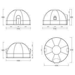 Igloo Kuppel Large Ø510 cm, klar