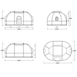 Igloo Kuppel Large 4x5,9 m, klar