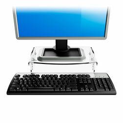 Monitor stand højdejuserbar, klar akryl
