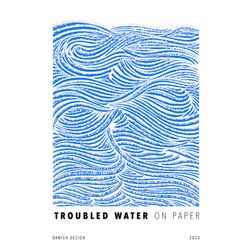 Akustik billede Troubled Water Blue 57x80 cm