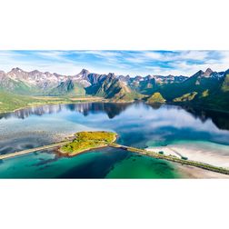 Akustik billede Summer in Lofoten 120x67 cm