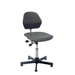 Arbejdsstol Solid plast mellem stål sort
