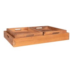 Bakker i teaktræ 3 stk. natur