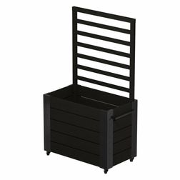 Blomsterkasse Cubic galv. 87x50x155 cm, sort