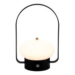 Genopladelig bordlampe Securit Barcelona, sort/hvid