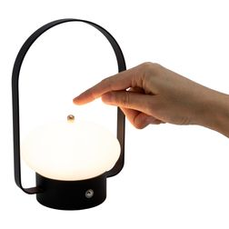 Genopladelig bordlampe Securit Barcelona, sort/hvid