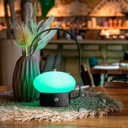Genopladelig bordlampe Securit Barcelona, sort/hvid
