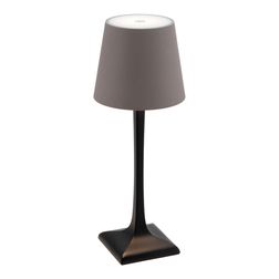 Genopladelig bordlampe Securit Milano, sort/grå-brun