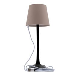 Genopladelig bordlampe Securit Milano, sort/grå-brun