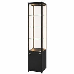 Glasvitrine Diamond 4SL, med skab og lys