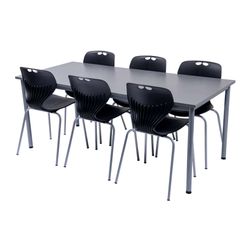Kantinesæt Oporto Base bord med 6 Oporto Mata stole