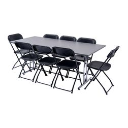 Stabelfix Lux klapbord 80x180 med 8 Samson Lux klapstole