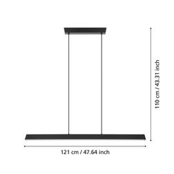 Loftlampe EGLO Simolaris-Z 122 cm, sort