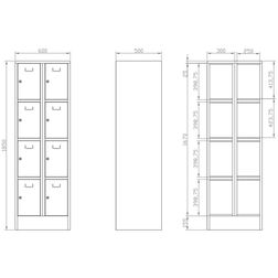 Personaleboks UniBox 2x4 rum. Blå