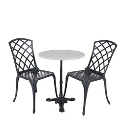 Rundt cafebord Loire Ø60 cm, hvid marmor