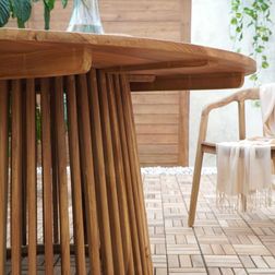 Rundt udendørs bord Lorca Ø120 cm, teak