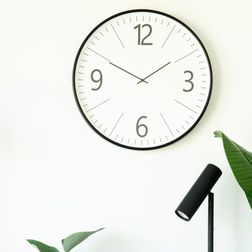 Vægur Karlslunde Ø51 cm, hvid/sort