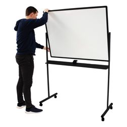 Whiteboard tavle på hjul ECO 180x120 cm, sort