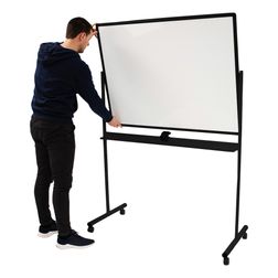 Whiteboard tavle på hjul ECO 150x90 cm, sort