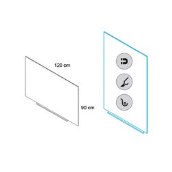 Whiteboard uden ramme Rocada Skin 120x90 cm