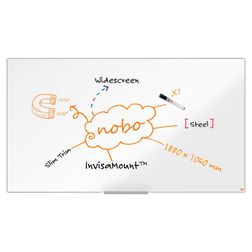 Widescreen whiteboard Nobo stål 188x106 cm