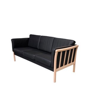 3 pers. Sofa Newcastle, Eg, Læder sort