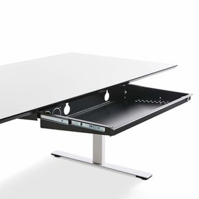 Laptop-skuffe med lås, sort