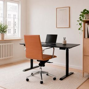 Kontorstol Prestige mellem ryg, cognac brun