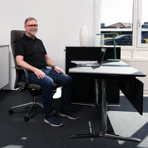 Kontorstol ELC Excellence læder mørkegrå