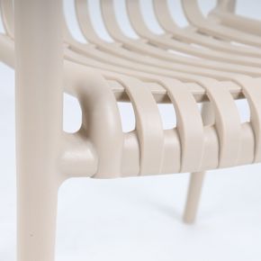 Udendørs stol Unita m. armlæn, Beige