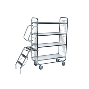 Hyldevogn fleksibel 4 hylder+stige 140cm