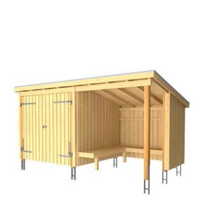 Bålhytte med skur 9,5 m2