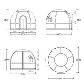 Igloo Kuppel Medium Ø350 cm, klar