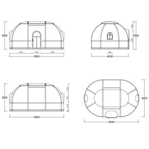 Igloo Kuppel Large 4x5,9 m, klar