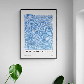 Akustik billede Troubled Water Blue 57x80 cm