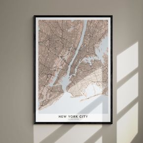 Akustik billede New York kort 56x80 cm