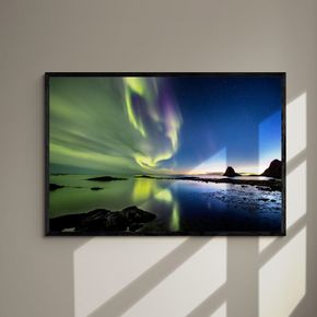 Akustik billede Autumn Auroras 80x53 cm