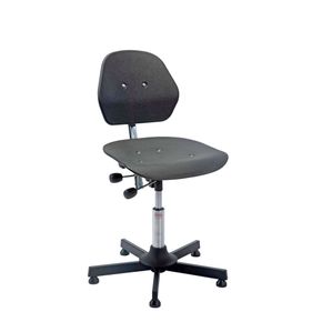 Arbejdsstol Solid plast mellem stål sort