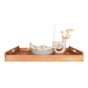Bakke i teaktræ 58x38 cm, natur
